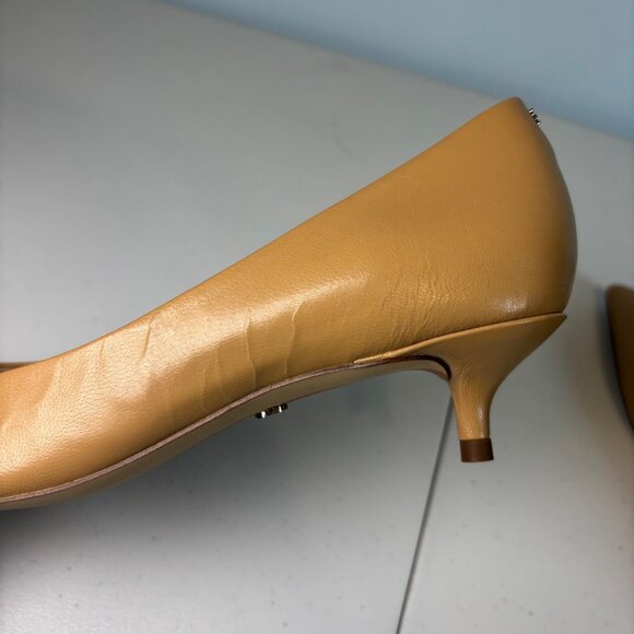 Sam Edelman Hazel Pointed-Toe Kitten Heel Pumps Soft Beige Leather Women’s Size - Picture 6 of 11